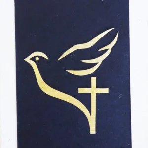 Cette carte en papier est faite main et est issue du commerce équitable. «Colombe croix»