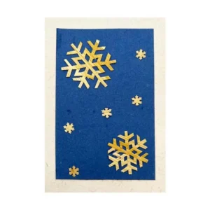 Carte «Flocons» en papier et en paille est faite main et est issue du commerce équitable.